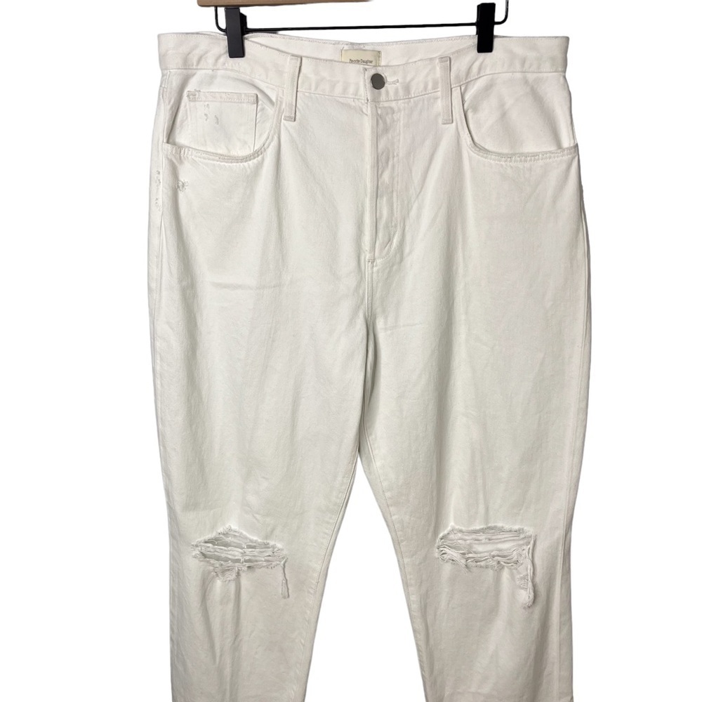 Favorite Daughter The Otto High Waist Boyfriend Jeans White Size 32 Distressed - Picture 4 of 14